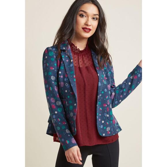 Modcloth Women's Stargazing Splendor Blazer in Dots Size Large - Picture 1 of 8